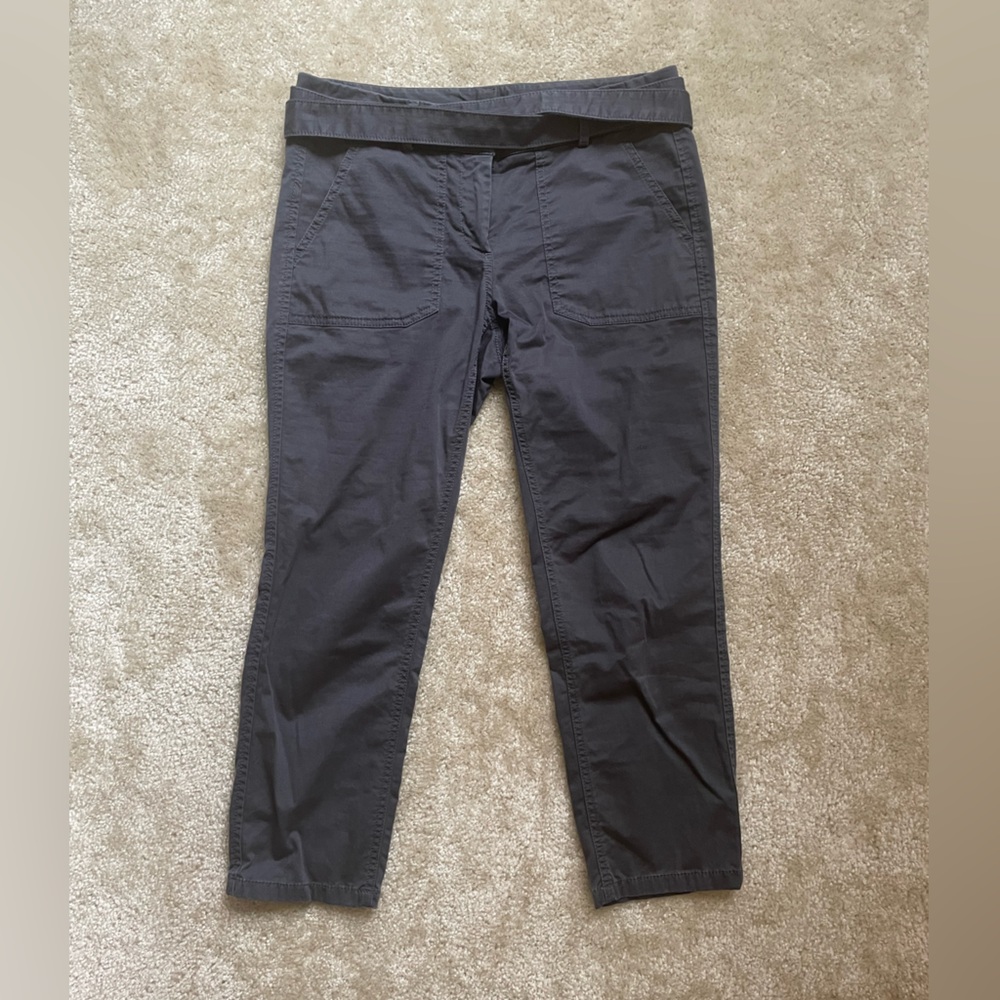 LOFT Charcoal Blue-Grey Cropped Pants